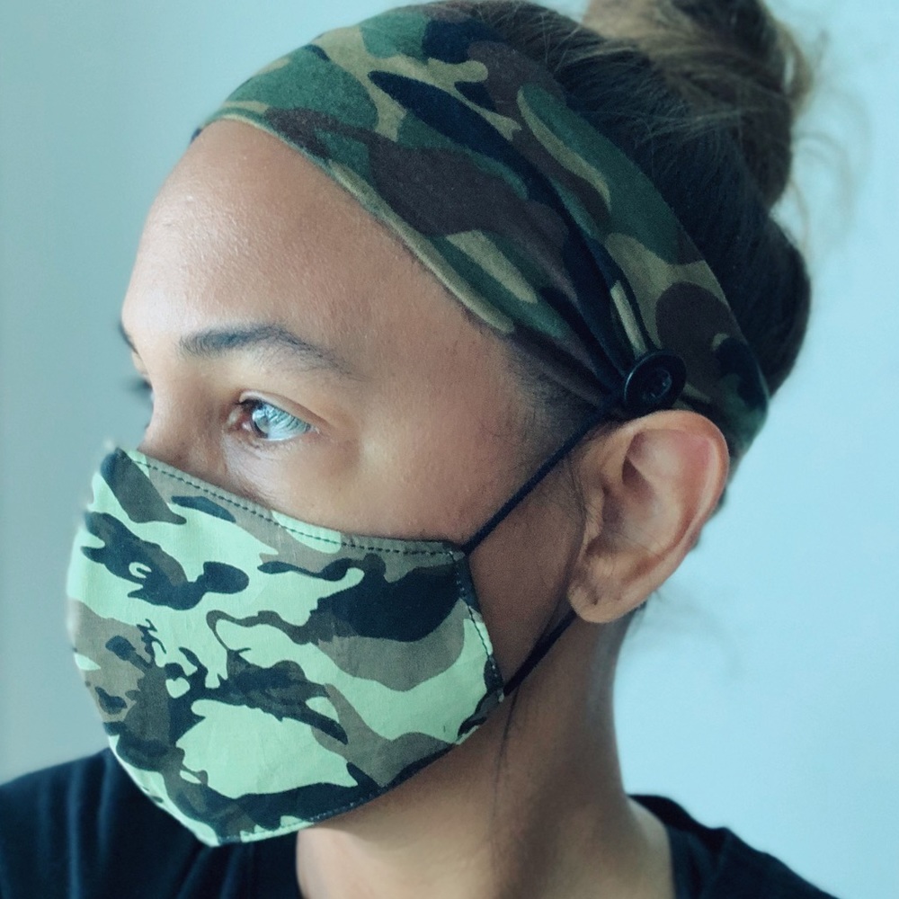 Camo Face Mask Matching Headband / Headwrap